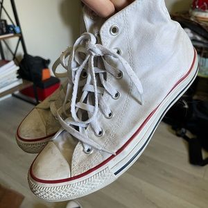 Women’s Sneakers, Converse High Top, Size 8, White